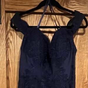 Navy blue off the shoulder dress